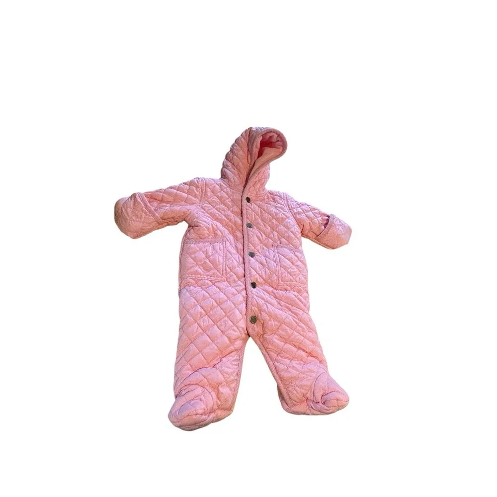 Polo Ralph Lauren Baby Girl Quilted‎ Snow Suit Bunting Size 3 Months Pink